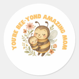 Entzückende Bienenmutter Muttertag Runder Aufkleber