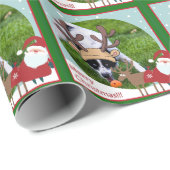 Entzückende Border-Collie-Ren-Weihnachtsverpackung Geschenkpapier (Rolleneckpunkt)