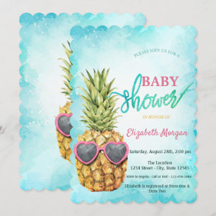 Entzückende Coole Ananas Tropische Babyparty  Einladung