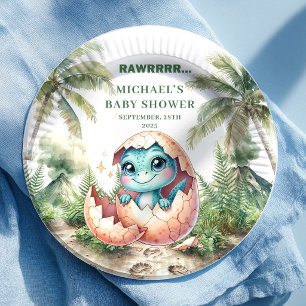 Entzückende Dino-Baby-Party bald schlüpfende Telle Pappteller