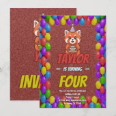 Entzückende Einladung zur Babyparty für einen rote (Vorne/Hinten)