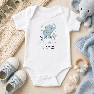 Entzückende Elefant Blau Baby Boy Shower Strampler