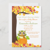 Entzückende Eule auf einer Einladung (Vorderseite)