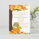 Entzückende Eule auf einer Einladung (Stehend Vorderseite)