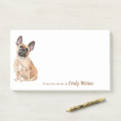 Entzückende französische Bulldogge Browns Post-it Klebezettel (Auf Schreibtisch)