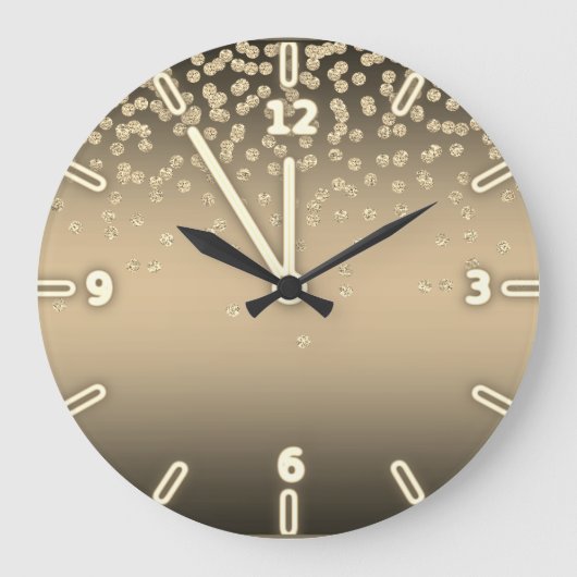 Entzückende glänzende Folie Confetty oder Diamant Große Wanduhr (Vorderseite)