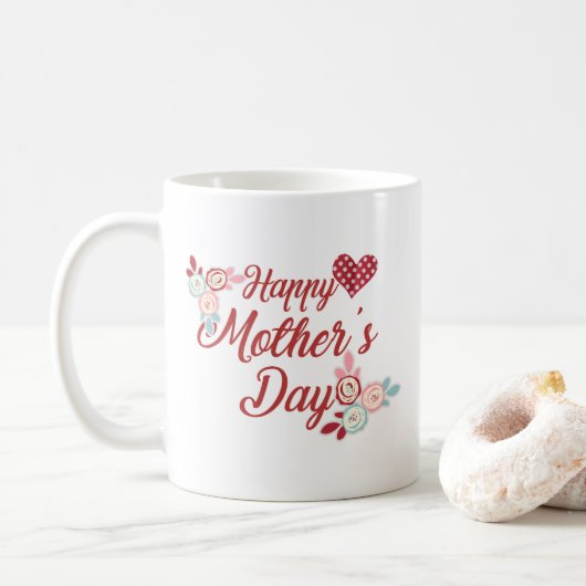 Entzückende glückliche Kaffee-Tasse der Mutter des Kaffeetasse (Mit Donut)