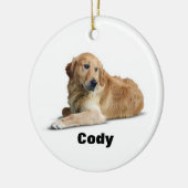 Entzückende golden retriever-Hundeverzierung Keramikornament (Links)