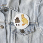 Entzückende graue und gelbe Entlein-Fotografie Button (Beispiel)