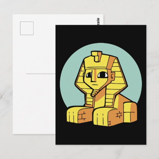 Entzückende große ägyptische Sphinx Postkarte (Vorne/Hinten)