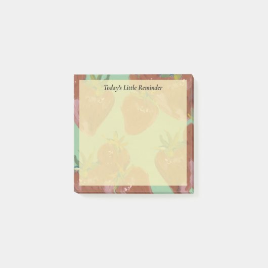 Entzückende Grüne Pastell Erdbeere Post-it Klebezettel (Vorderseite)