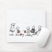 Entzückende Halloween-Strichmännchen-Szene Mousepad (Mit Mouse)