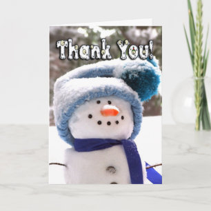 Entzückende handgefertigte Schneemann-Dankeskarten Dankeskarte