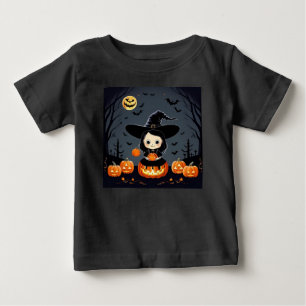 Entzückende Hexe und Kürbisse Baby T-shirt