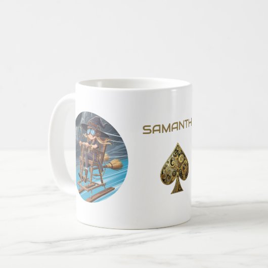 Entzückende Hexenpilotin Kaffeetasse (Vorderseite Links)