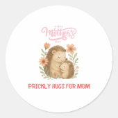 Entzückende Igelmutter Muttertag Runder Aufkleber (Vorderseite)