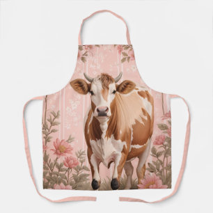 Entzückende Jersey-Kuh Rosa Floral Schürze