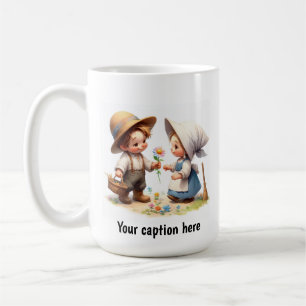 Entzückende junge Munchkins in Vintage-Kleidung Kaffeetasse