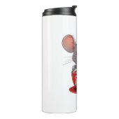 Entzückende Kaffe Maus in roter Tasse (Nach links gedreht)