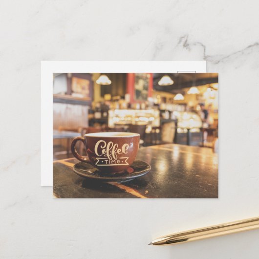 Entzückende Kaffeestunde Postkarte (Vorderseite/Rückseite Beispiel)