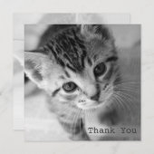 Entzückende Kätzchen-Quadrat-Ebene danken Ihnen Dankeskarte (Vorne/Hinten)