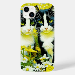 Entzückende Katzen sitzen auf einem Feld mit Gänse Case-Mate iPhone 14 Plus Hülle