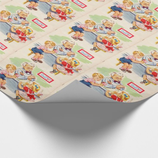 entzückende Kinder am Getränkespender Geschenkpapier (Ecke)