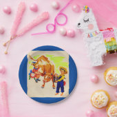 entzückende Kinder mit entzückender Kuh Pappteller (Party)