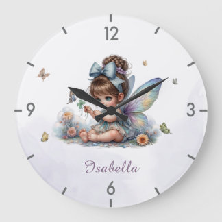 Entzückende kleine Fee Große Wanduhr