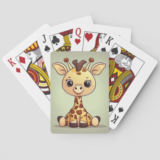 Entzückende kleine Giraffe Spielkarten (Rückseite)