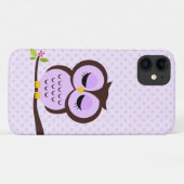 Entzückende lila Eule Case-Mate iPhone Hülle (Rückseite (Horizontal))