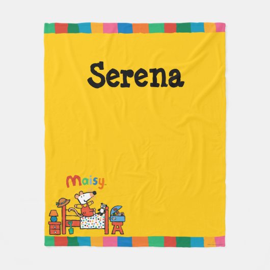 Entzückende Maisy in den roten Gesamten Fleecedecke (Vorderseite)