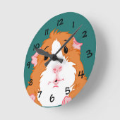 Entzückende Meerschweinchen-Uhr Runde Wanduhr (Winkel)