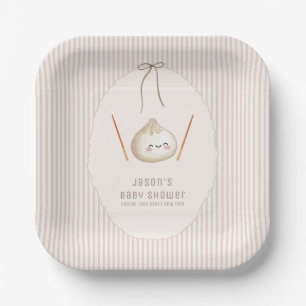 Entzückende moderne asiatische Teigtaschen-Baby-Pa Pappteller