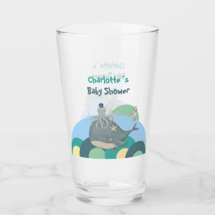 Entzückende nautische Wale Oktopus Gelbe Babyparty Glas
