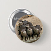 Entzückende Otter-Familie Button (Vorne & Hinten)