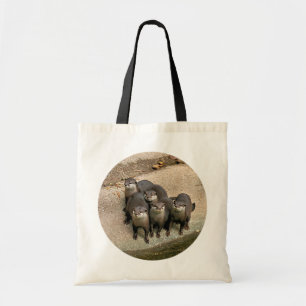 Entzückende Otter-Familie Tragetasche