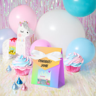 Entzückende ozeaninspirierte Flamingo-Baby-Party Geschenkschachtel