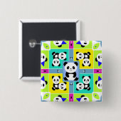Entzückende Panda-Bärn-helle Farben Button (Vorne & Hinten)