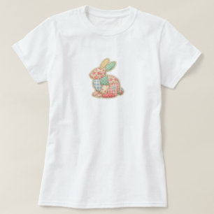 Entzückende Patchwork-Hasen-Illustration T-Shirt