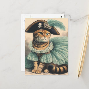 Entzückende Piratenkatze Postkarte