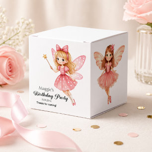 Entzückende rosa Feen Waldgeburtstagsfeier Geschenkschachtel