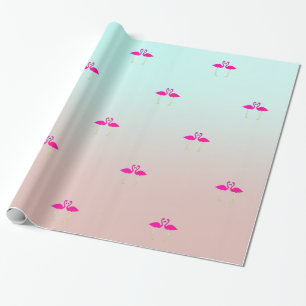 Entzückende rosa Flamingos in Liebe Geschenkpapier