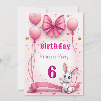 Entzückende rosa Hasen-Geburtstagsfeier 🐰 Einladung