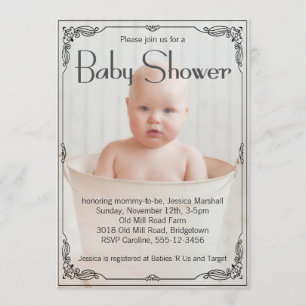 Entzückende rustikale Babyparty Einladung
