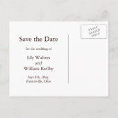 Entzückende Rustikale Pferd Save the Date Postkart Ankündigungspostkarte (Rückseite)