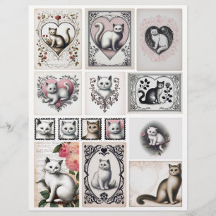Entzückende Sammlung von Katzen-Ephemera für Paper