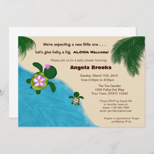 Entzückende Schildkröte der Einladung (Vorne/Hinten)