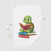 Entzückende Schildkröte liest Bücher (2) Golfhandtuch (Insitu)