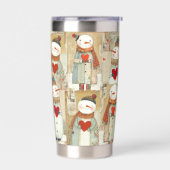 Entzückende Schneemann-Herzen Winter Thermobecher (Links)